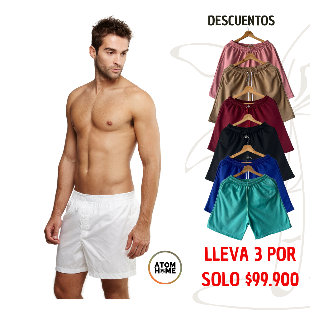 Lleva 3 Pantalonetas Caballero | Algodón Perchado